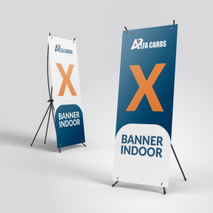 X-Banner  80x185cm 4x0 - Colorido Frente / Verso sem Impressão  4 Ilhós (1 em cada Extremidade) Kit Completo - Fibra de Vidro